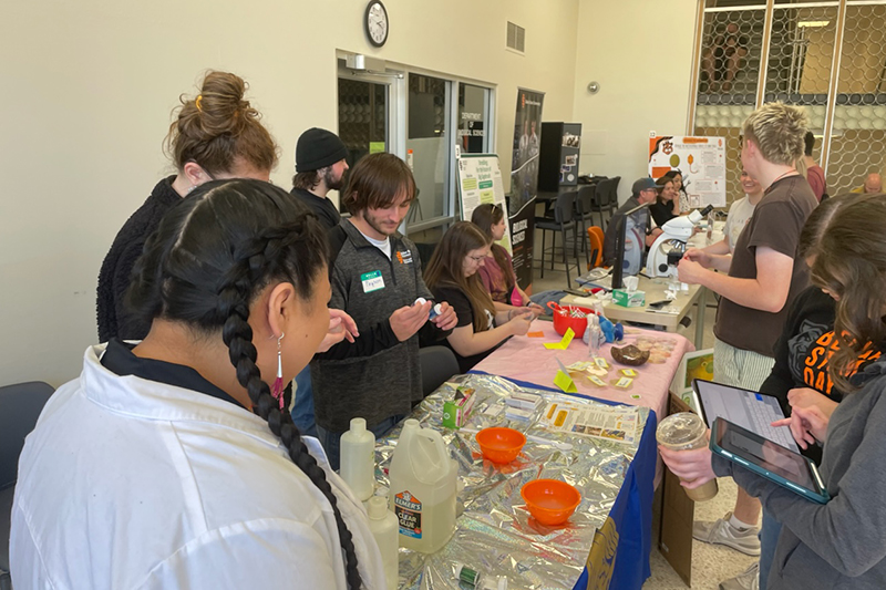 Attendees participate in activity at the Bengal Bio Open House