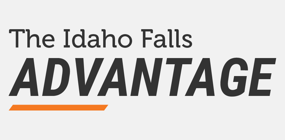 The Idaho Falls Advantage headline with an orange underline accent.