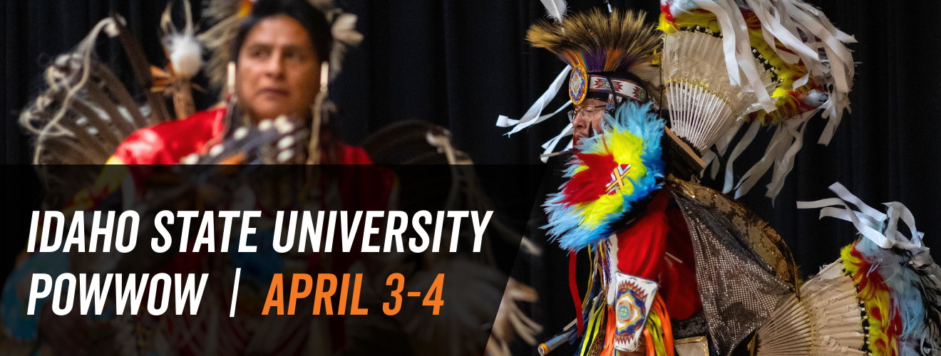 Image of Native American dancer and text reading