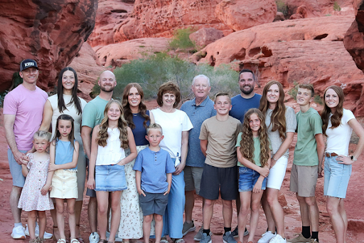 The Sargent family posing for a group photo