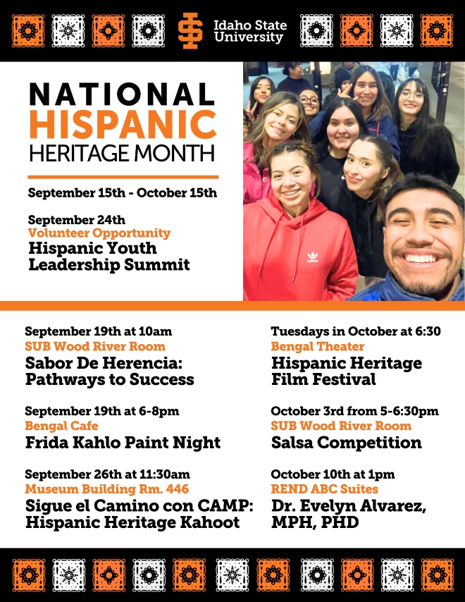 Hispanic Heritage Month Flyer of Events