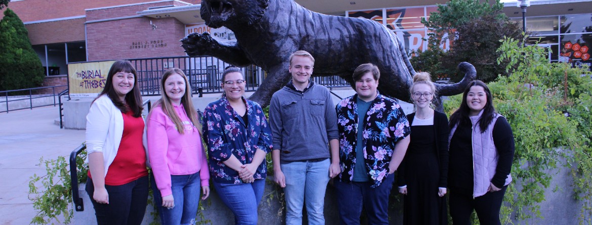 Idaho State University Peer Advisors in front of Student Union Building