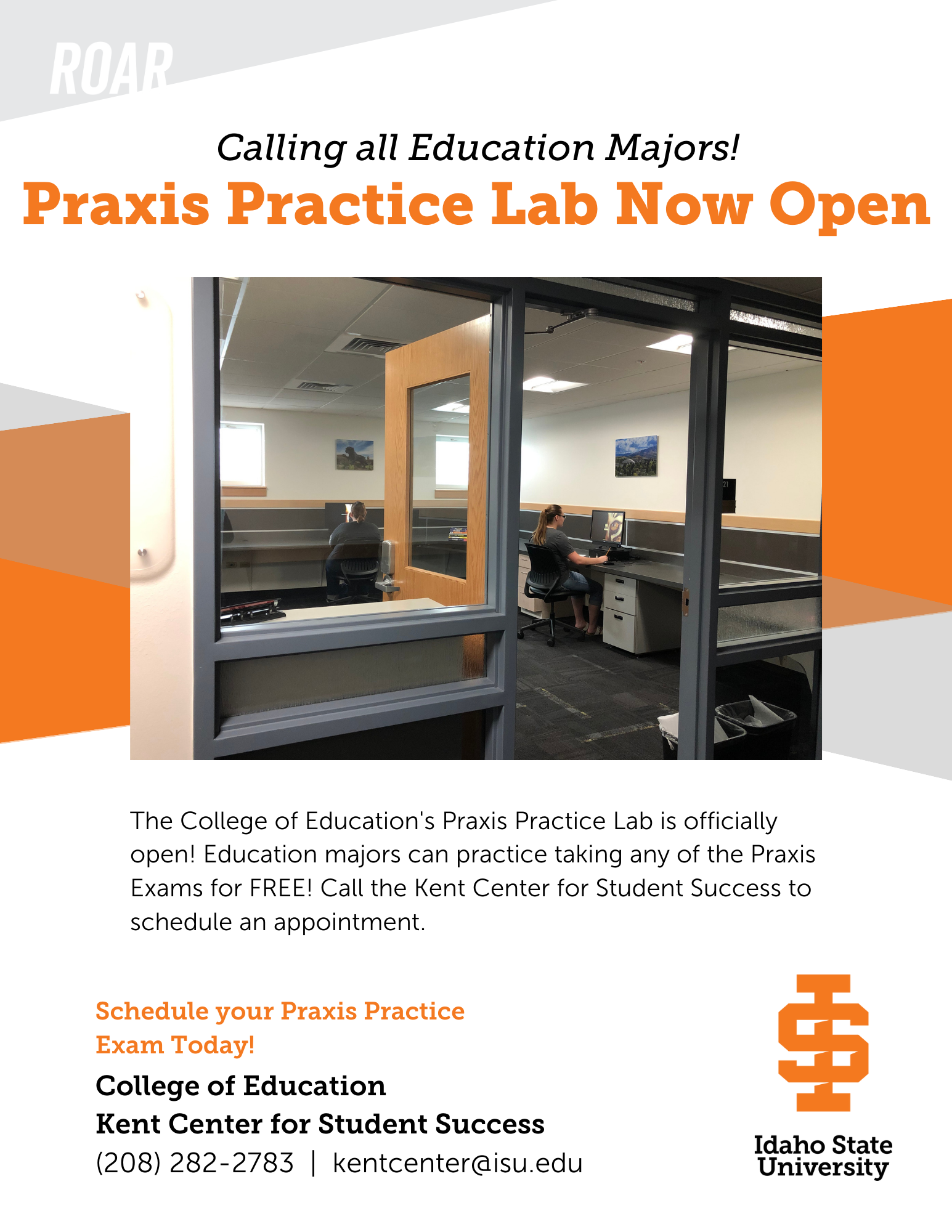 Idaho State University College of Education Praxis Lab flyer