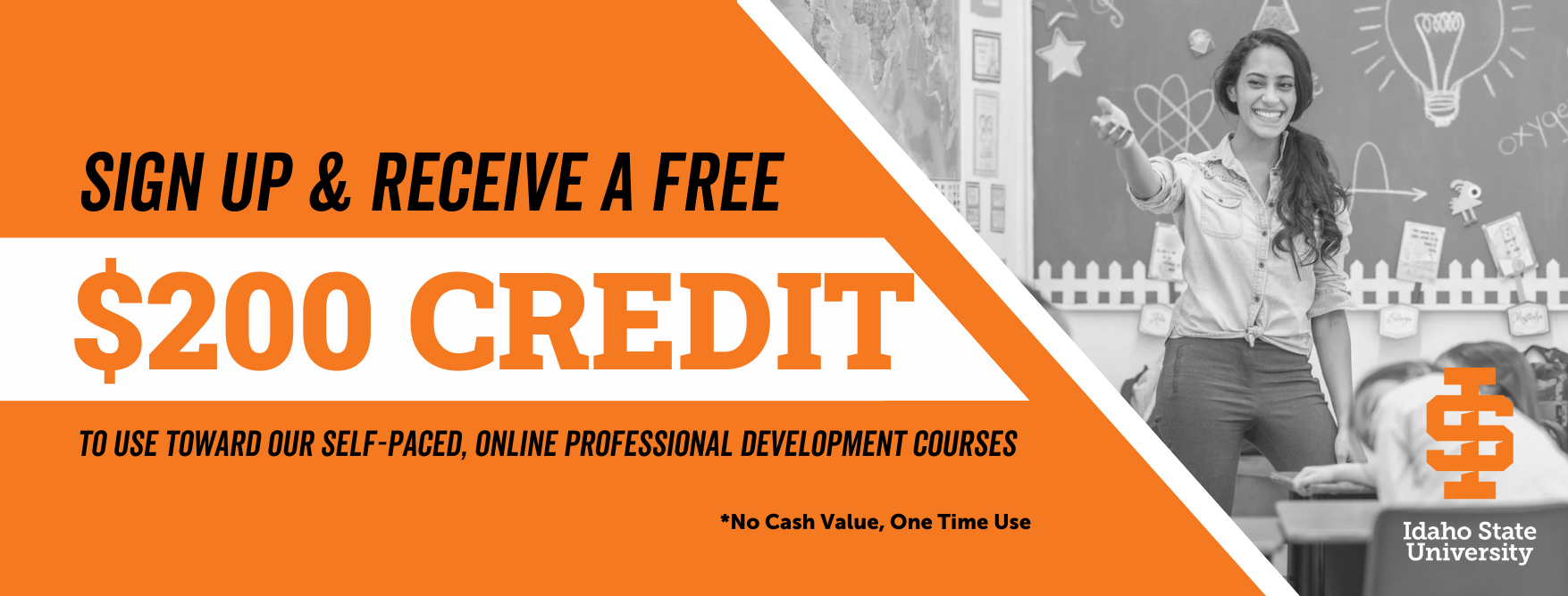 Sign up and recieve a free $200 to use toward K-12 professional development courses offered by the Albion Center for Professional Development