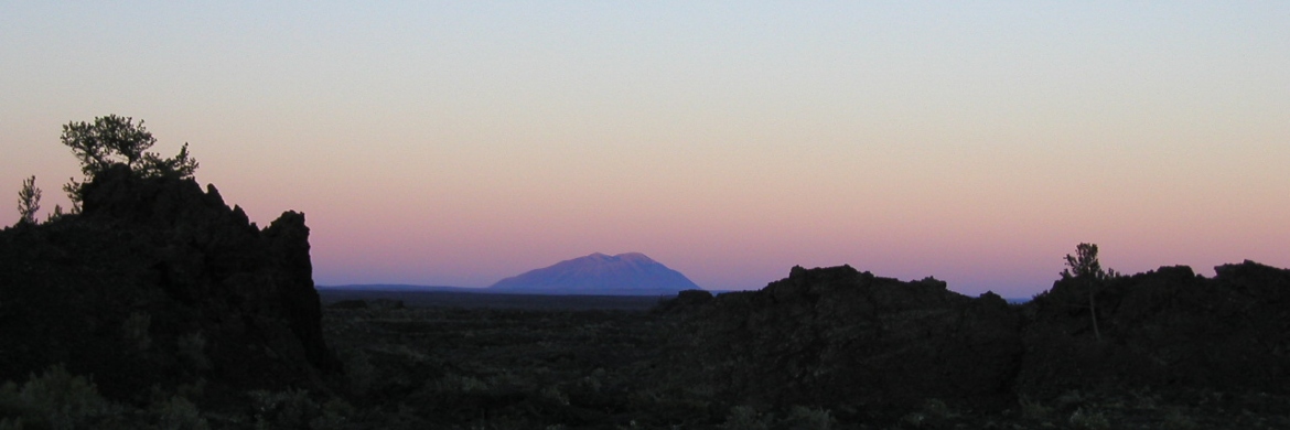 picture of a geologic landscape at sunset