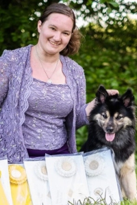 Brittany Slane with her five ribbon-winning doggo