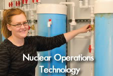 Nuclear Operations Technology Student in lab