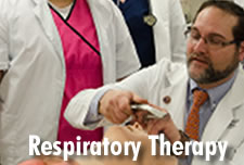 Respiratory Therapy Instructor in lab
