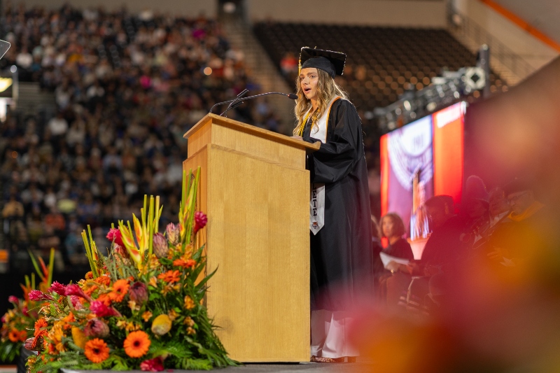 Student speaker at commencement