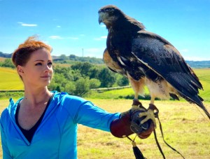 Leslie with Hawk