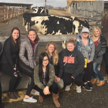 Dietetic students visit local dairy farm for hands-on learning about farm to table