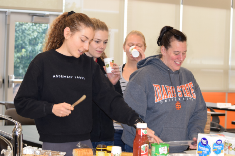 Nutrition and Dietetics Student Preparing Cultural Meal in Foods Laboratory