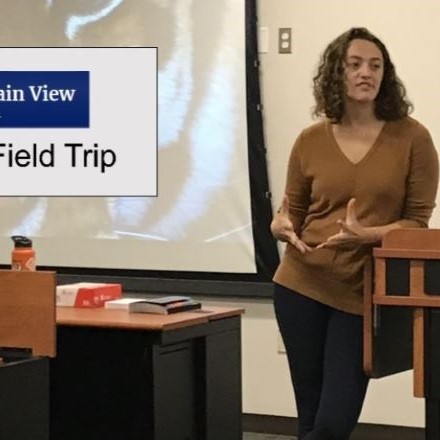 Graduate student and dietetic intern Bridgett Von Kahle talks with Mountain View high school freshman about working in the field of  nutrition and dietetics