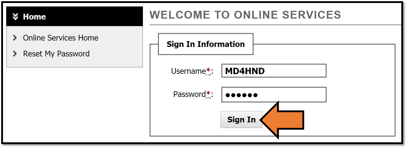 DS Service Portal sign in page