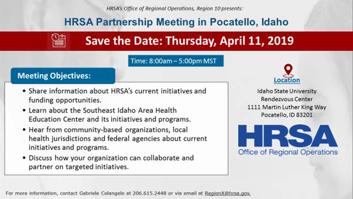 Flyer for HRSA Partnership Meeting
