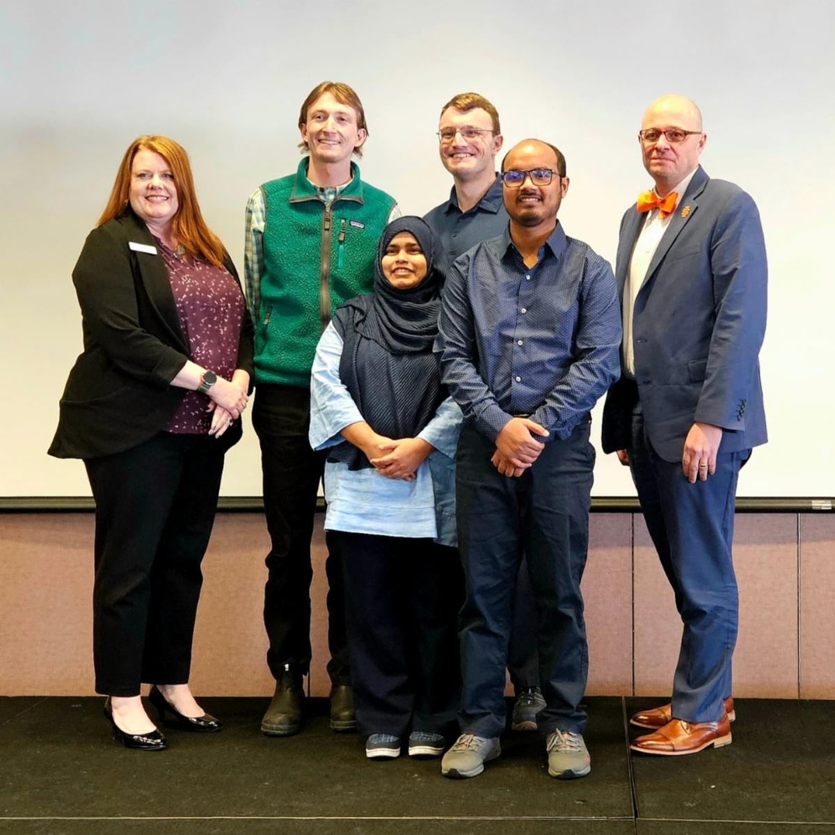 2025 3MT State Competitors posing with ISU Provost and Graduate School Dean