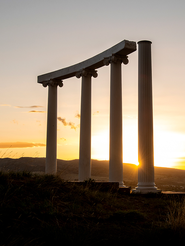 ISU Pillars at sunset