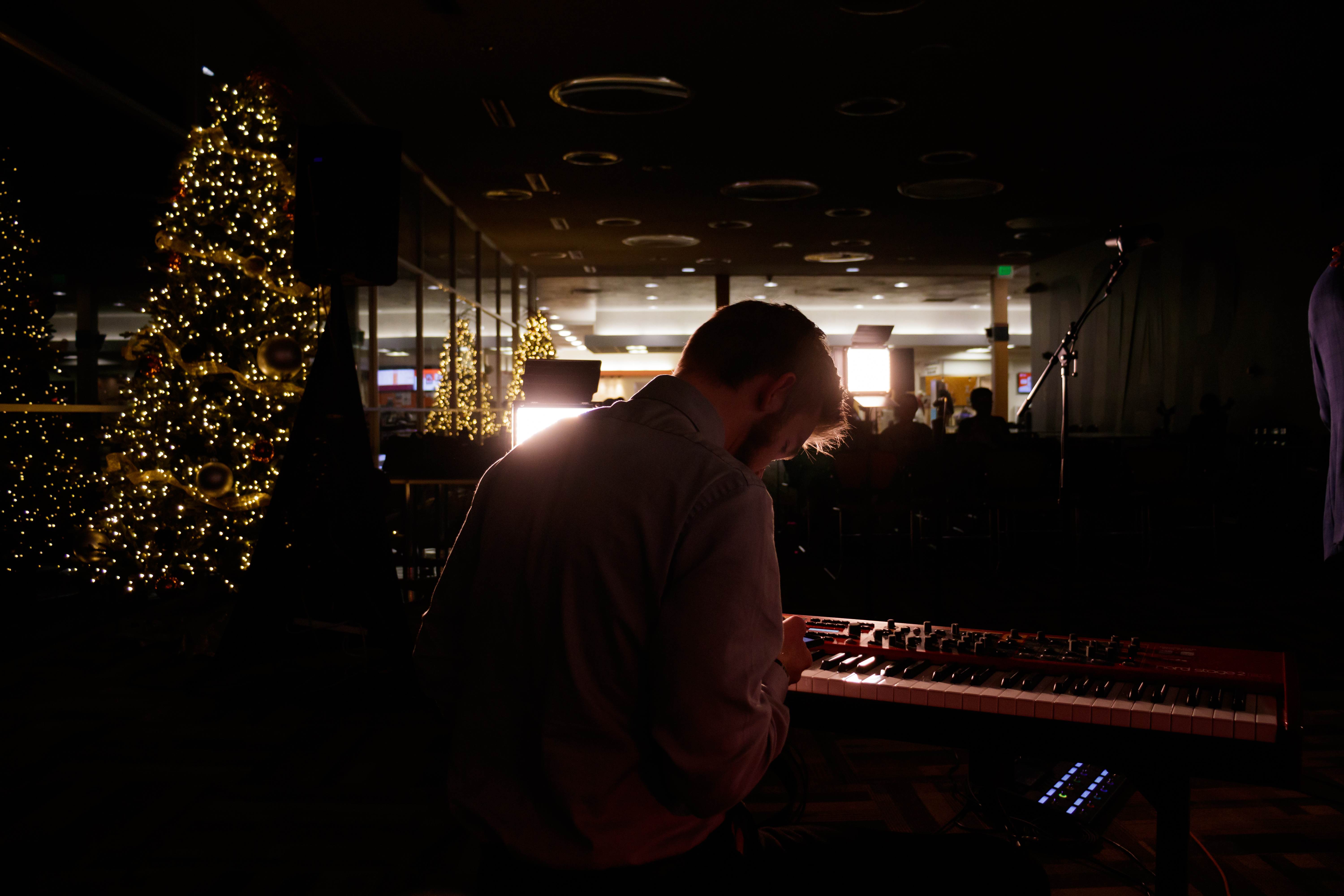 Photo of a student recording session for city creek records