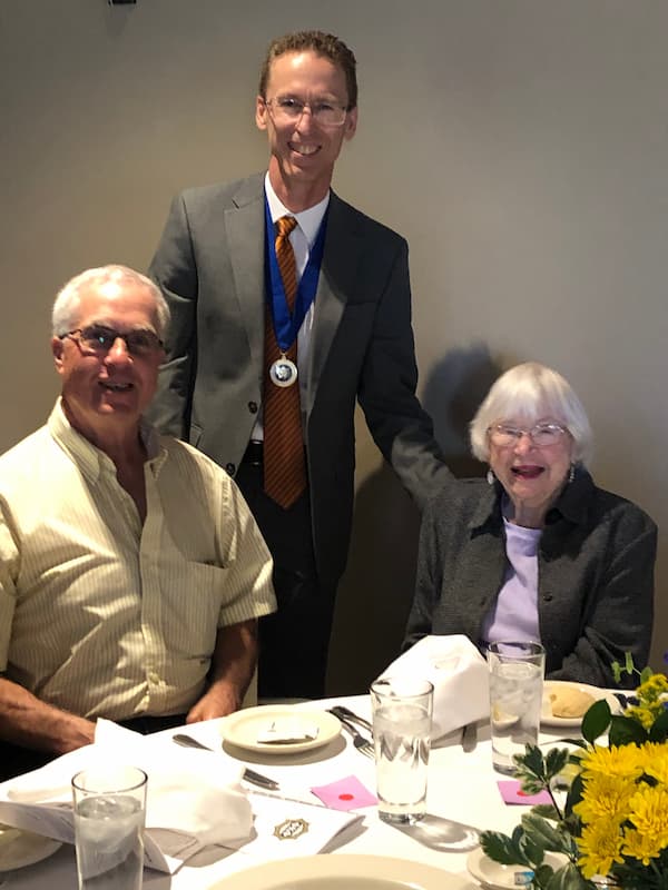 Honoring Doris Brydon, PKP member and 2024 scholarship donor with PKP President Dave Woods and son Carl Brydon