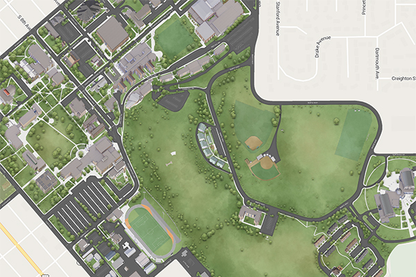 3D concept aerial map of ISU