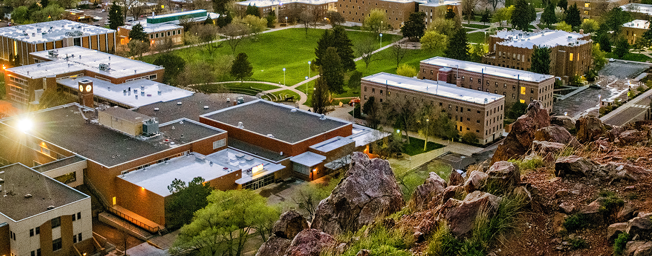A view of the ISU Quad and surrounding facilities from Red Hill