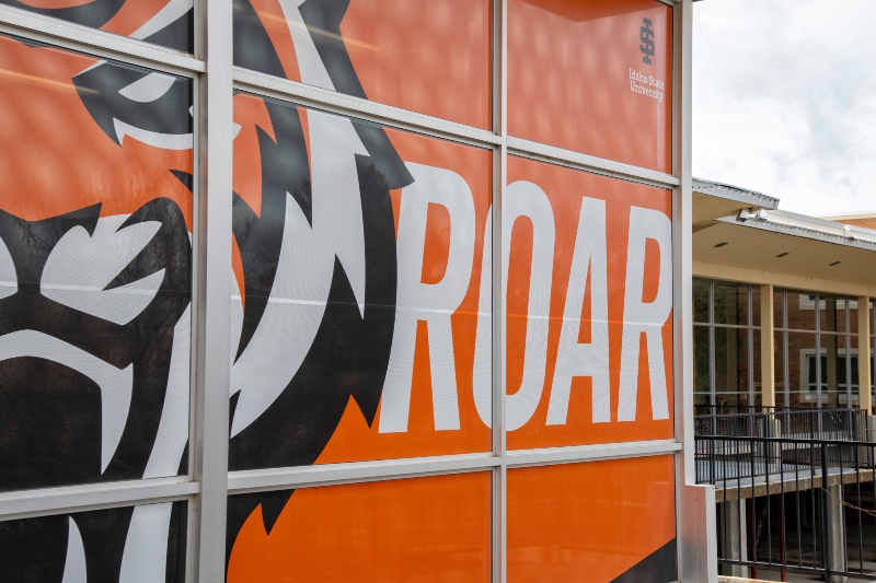 ISU ROAR window covering on SUB building