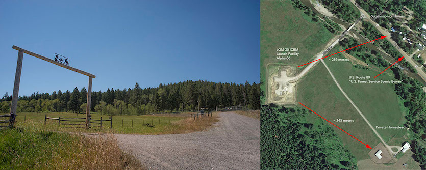 Photo of a ranch and a map showing where the photo was taken.