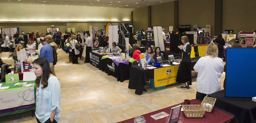 Photo of tables setup at last year's Health Fair in Pond Student Union Ballroom