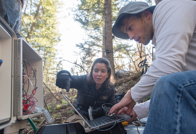 photo is of Sarah Godsey, an ISU geosciences assistant professor, and student Dylan Refaey working in the field near Pocatello on a recent study.
