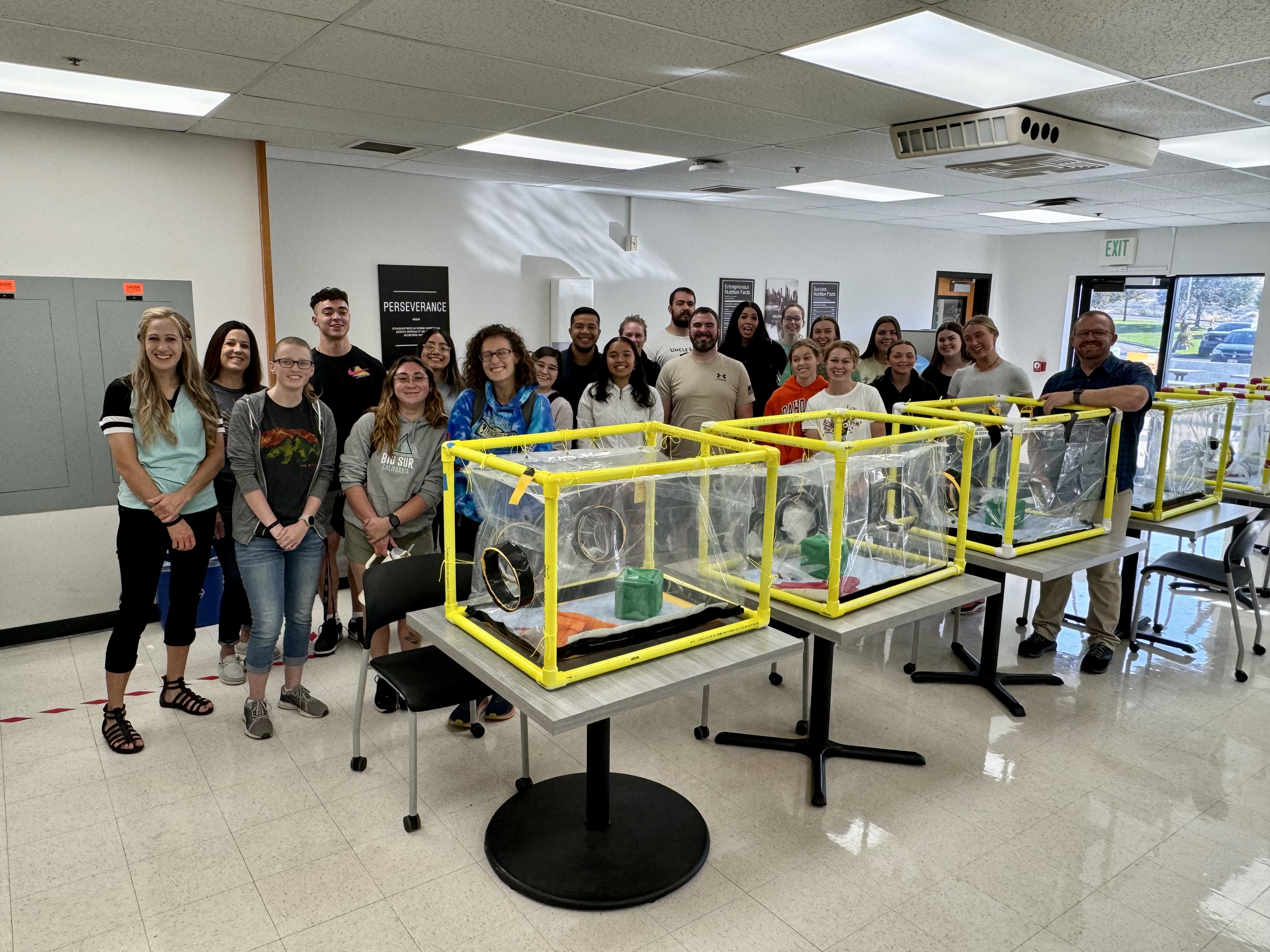 Nuclear Operations Technology and Physical Therapy Assistant Students at a collaborative training event