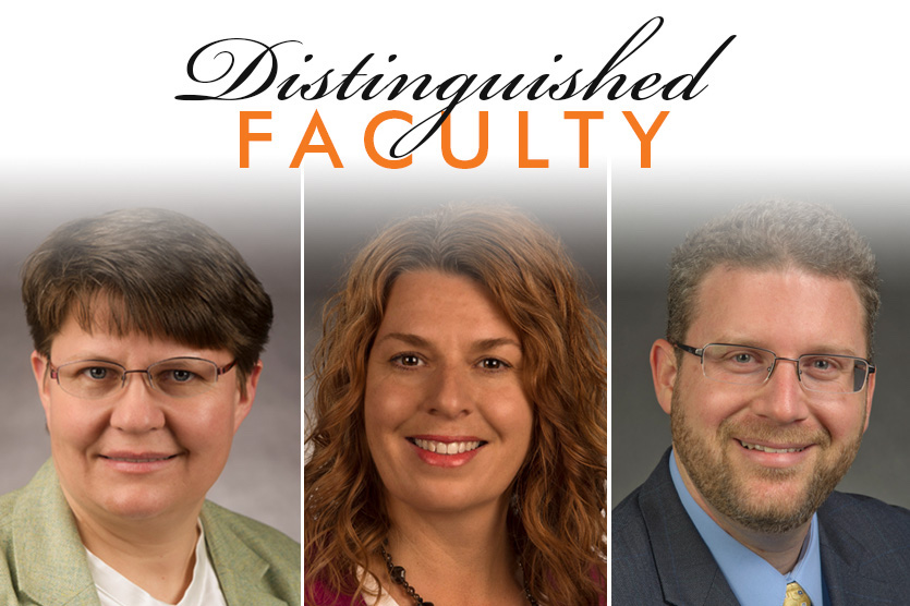 Portraits of the three distinguished faculty