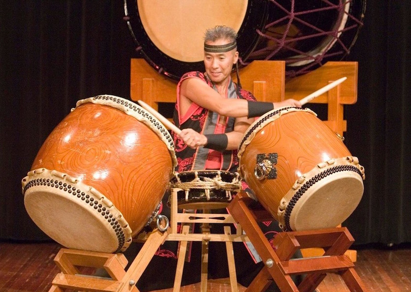 A photo of a Taiko drummer.