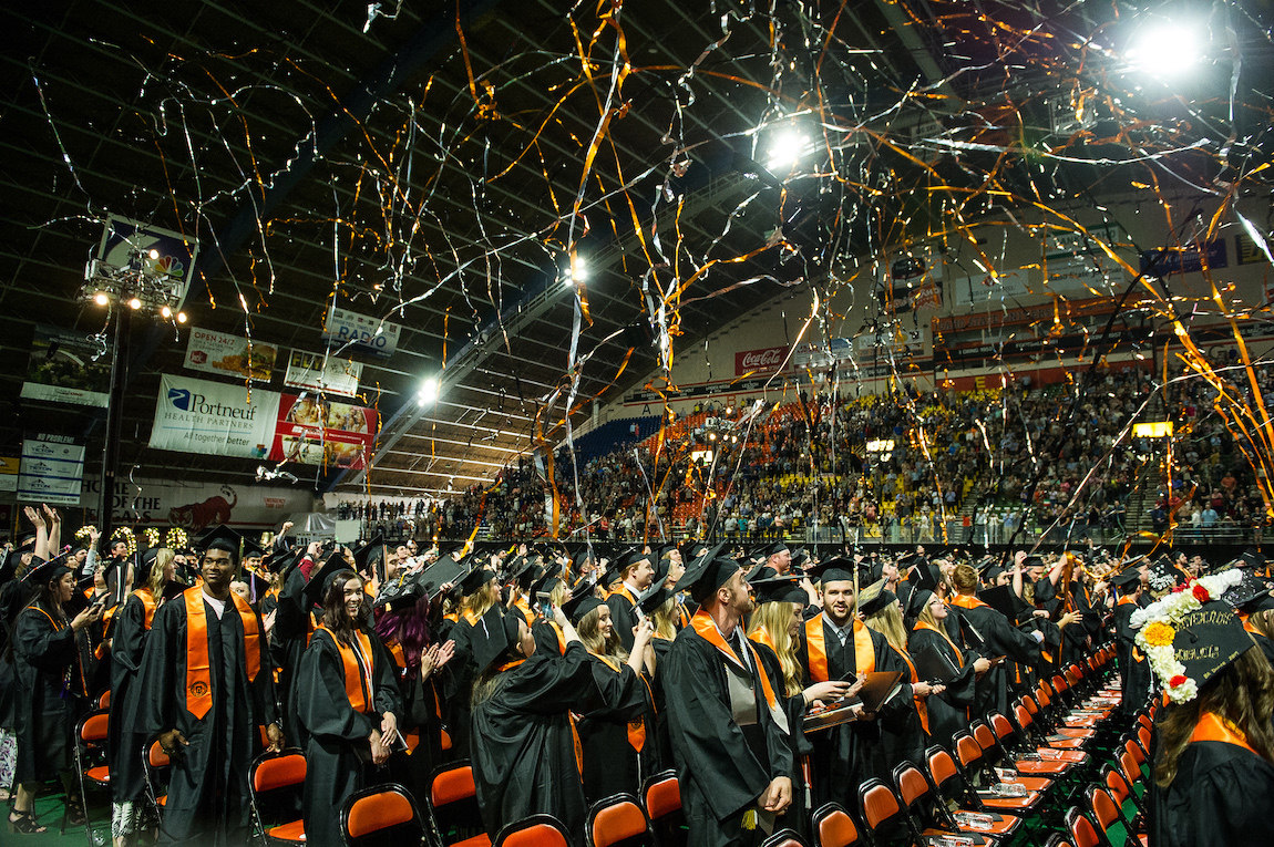 A scene from 2019 May Commencement.