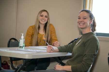 Two nursing students who participated calling COVID19