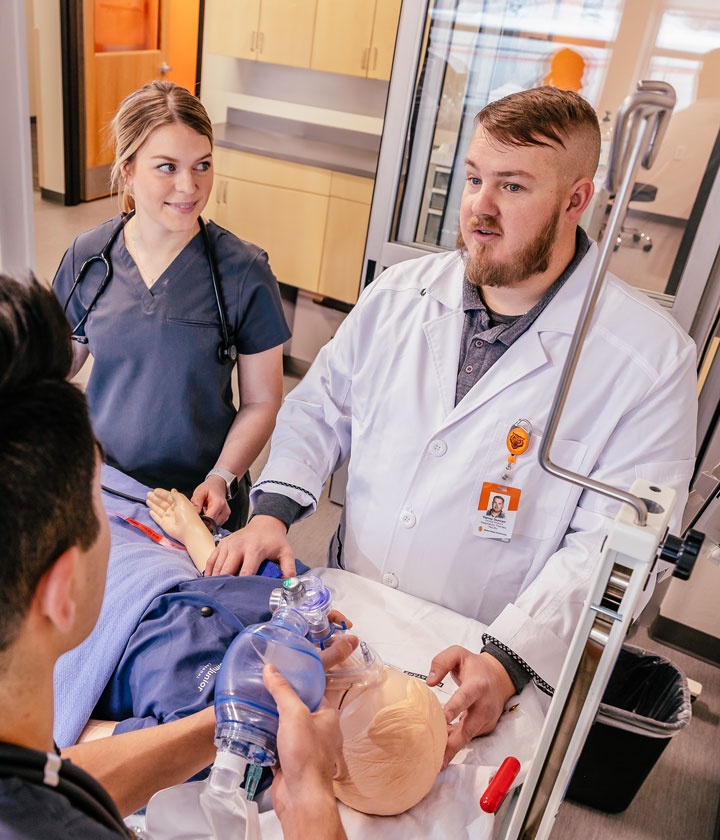 In many of ISU’s health programs, ISU students learn by incorporating simulation manikins.