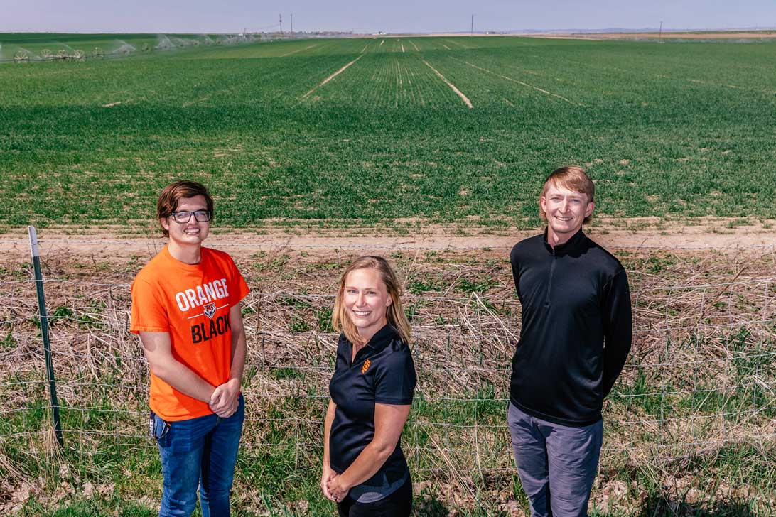 Left to Right: Zachery McLane, student, Cori Jenkins, Chemistry Professor, Cal Norby, student