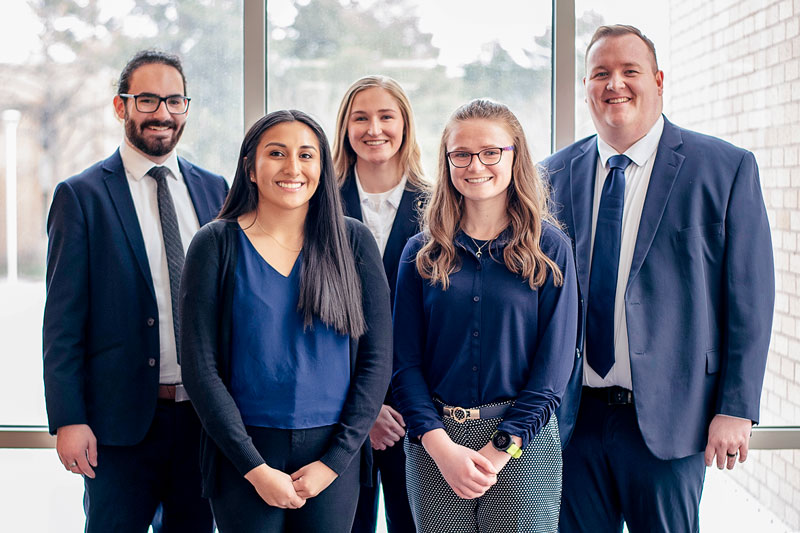 Left to right: Rob Barnes, Isabel Juarez, Lexie Thurgood, Lara Maccabee, Josh Luker