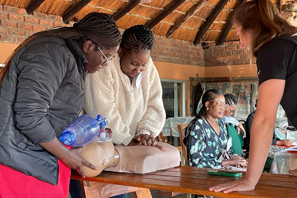 Health care workers and ISU physician residents train in Namibia