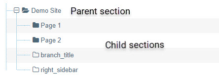 Diagram of parent section and its child sections