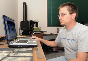 Robert Schlader, ISU Idaho Virtual Laboratory manager, works on the VZAP project.