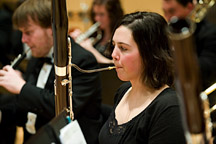  Bassoonist Julie Dixon performing with the ISU Wind Ensemble.
