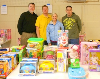 From left, Vince Nix, Joe Wilcox, Debbie Lance and Shawn Bascom volunteered for Toys for Tots. 
